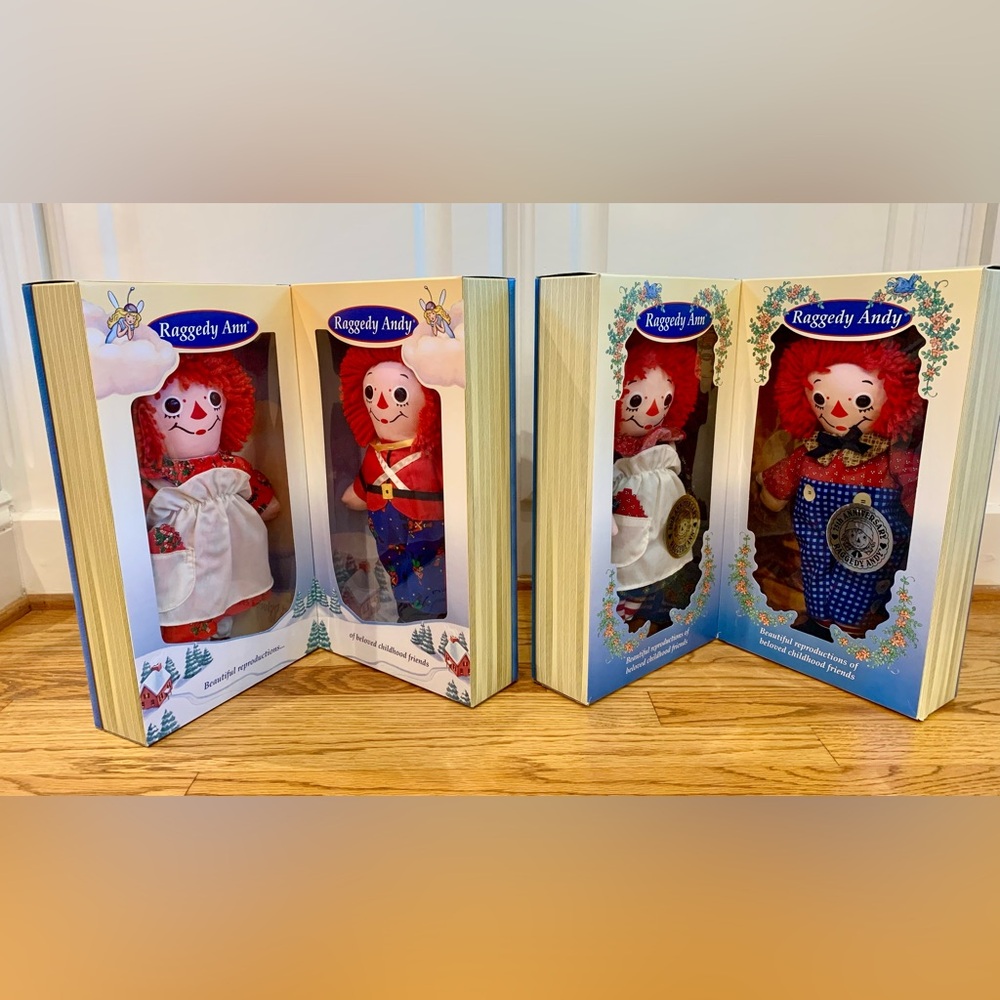 Raggedy Ann & Andy 12" Dolls 2 Box Sets 4 Dolls 1996 1997 NIB
